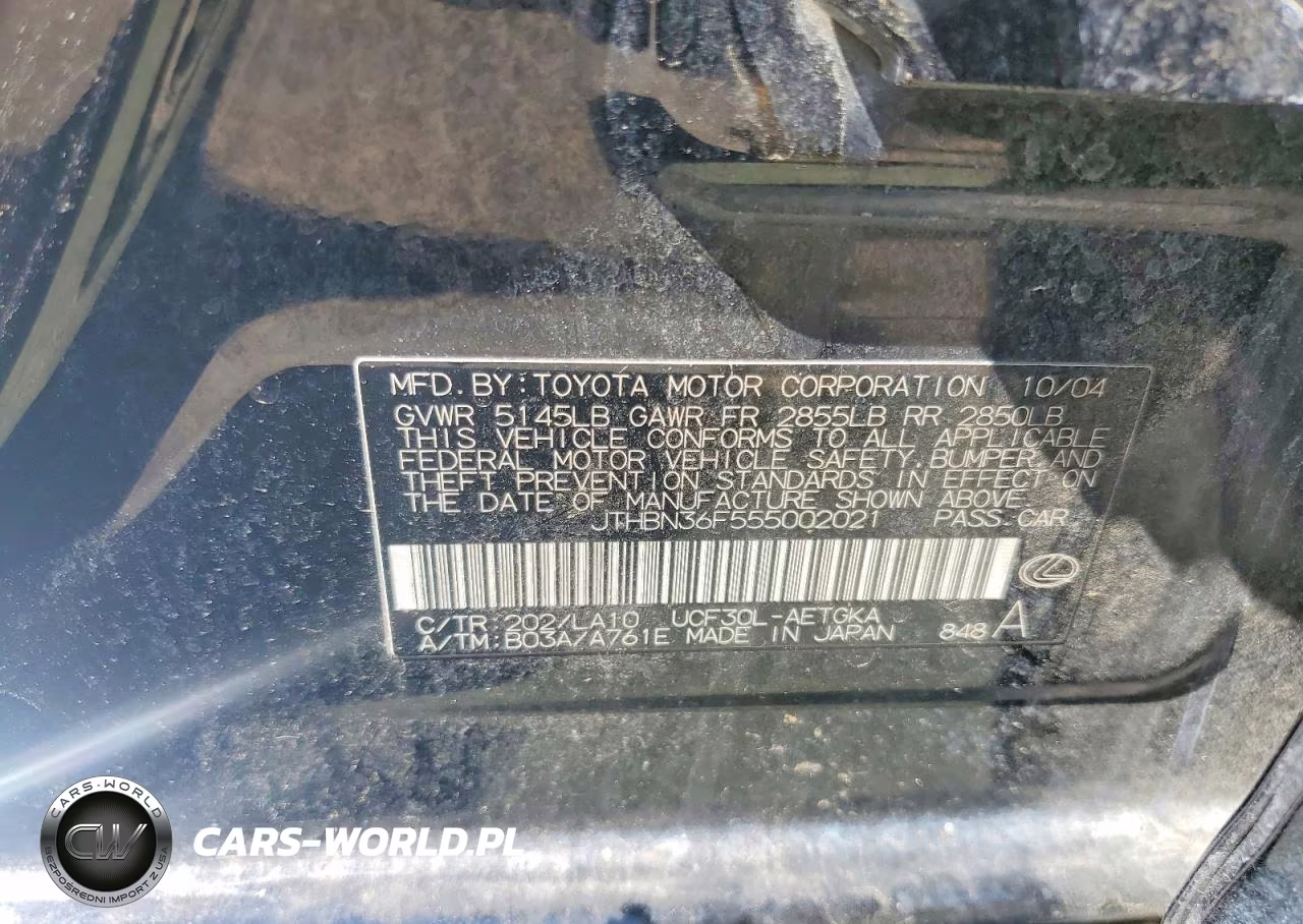 2005 Lexus Ls 430 VIN:JTHBN36F555002021 - 12