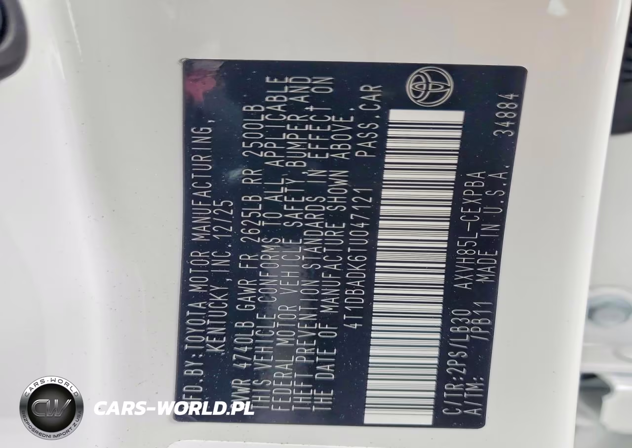 2026 Toyota Camary VIN:4T1DBADK6TU047121 - 12