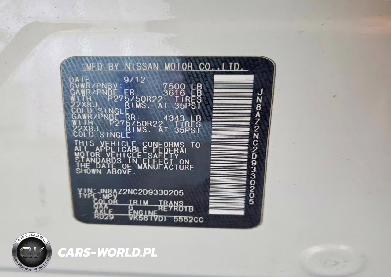 2013 Infiniti Qx56 Base VIN:JN8AZ2NC2D9330205 - 13