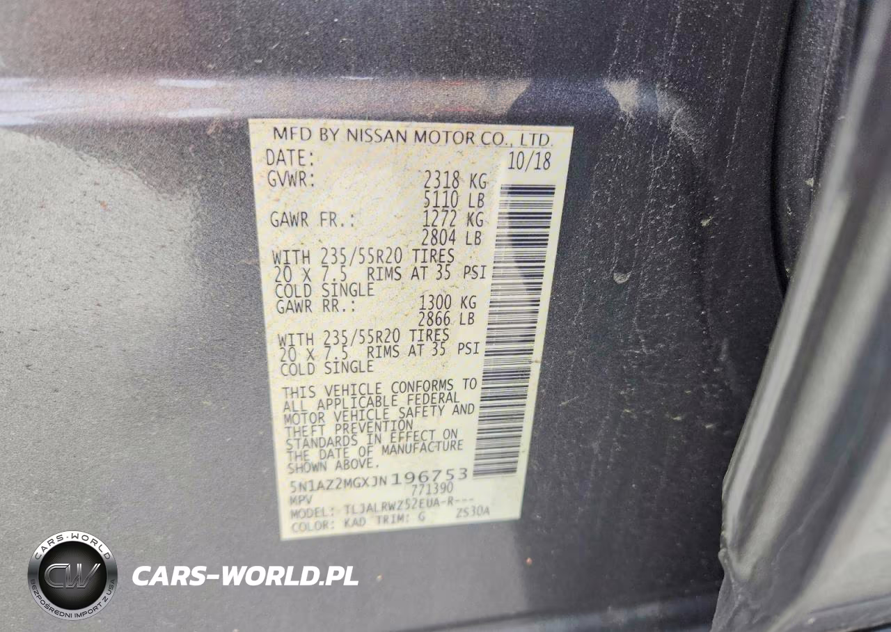 2018 Nissan Murano Sl VIN:5N1AZ2MGXJN196753 - 13