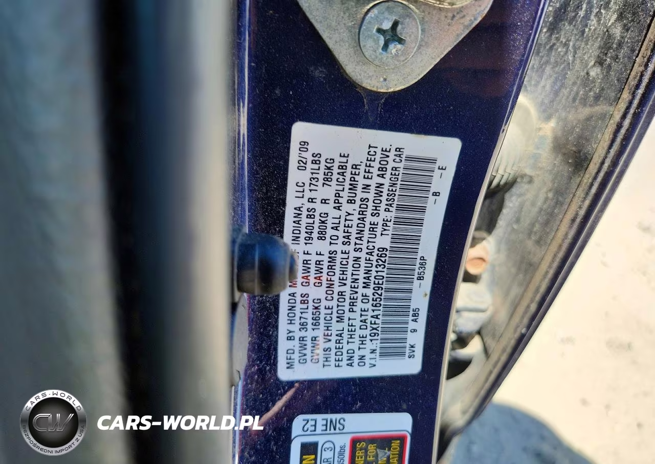 2009 Honda Civic Lx VIN:19XFA16529E013269 - 12