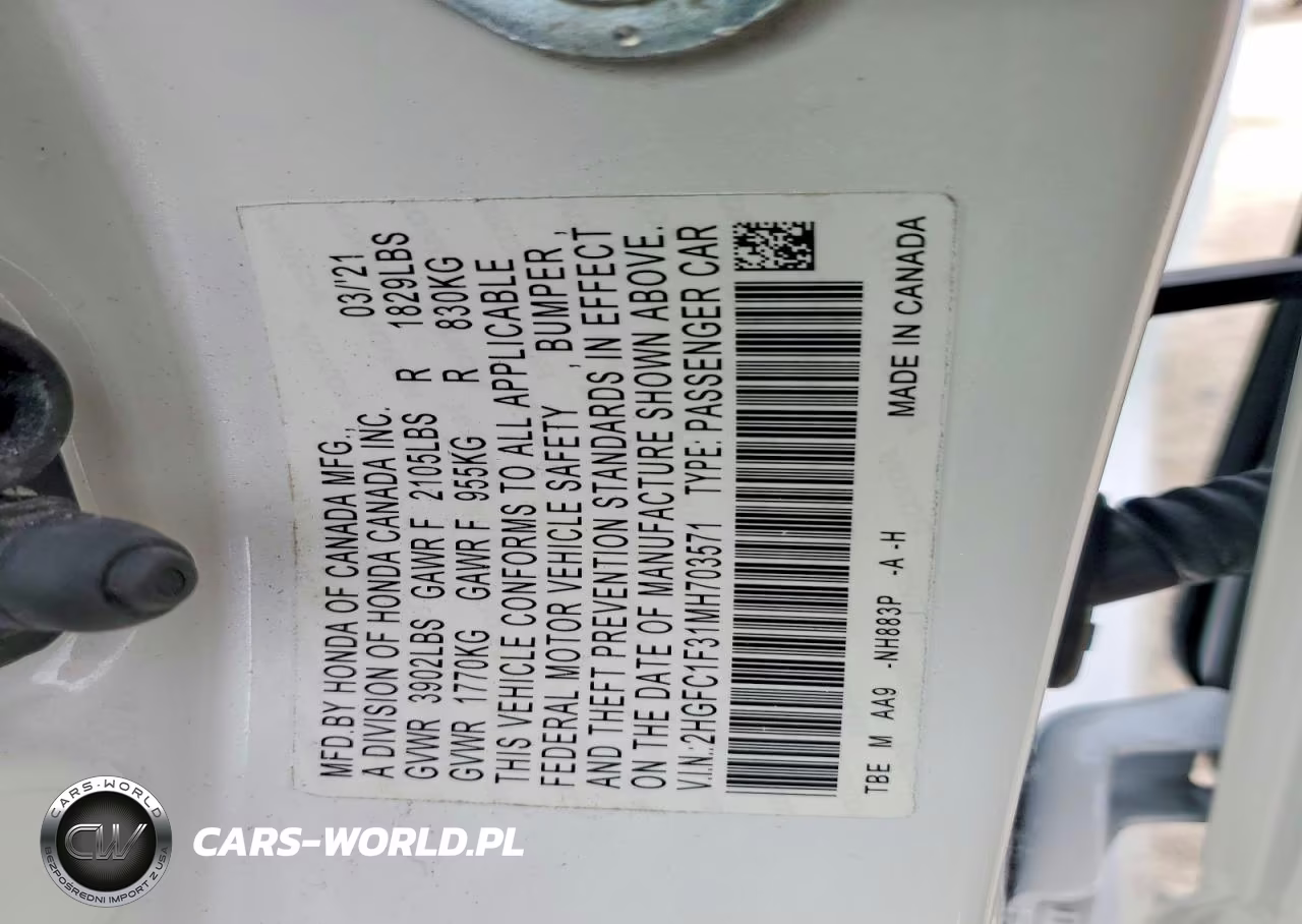 2021 Honda Civic Ex VIN:2HGFC1F31MH703571 - 12