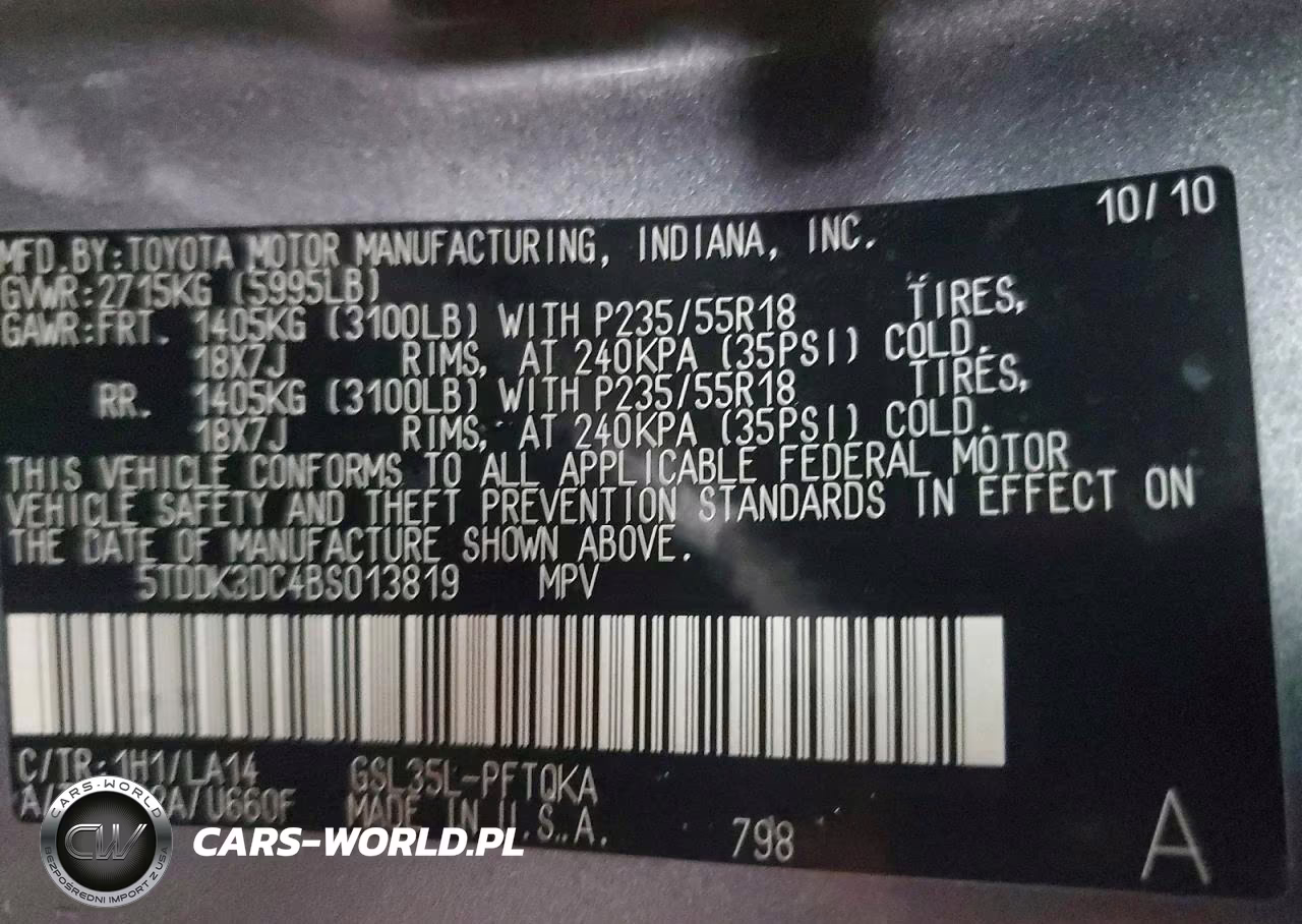 2011 Toyota Sienna Limited 7-Passenger VIN:5TDDK3DC4BS013819 - 13