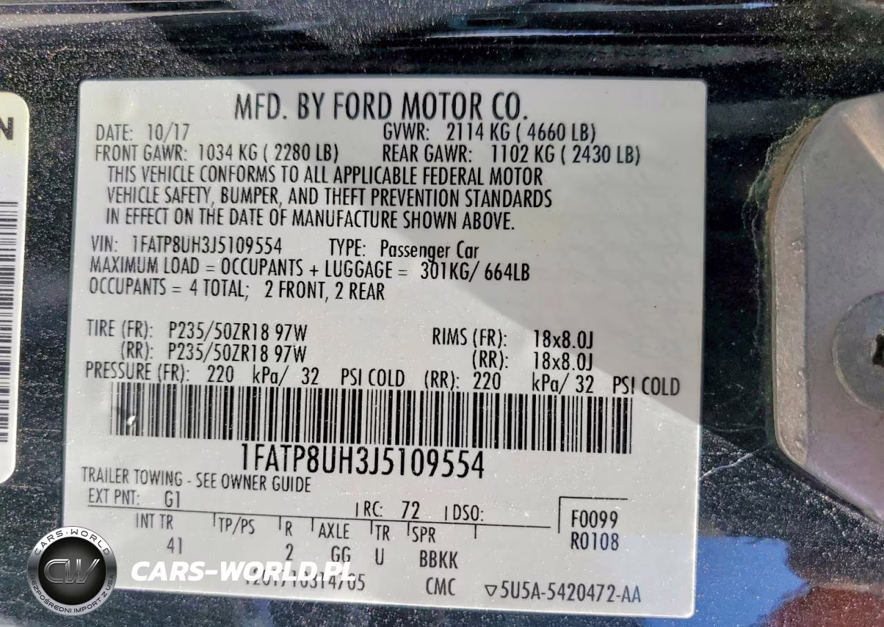 2018 Ford Mustang VIN:1FATP8UH3J5109554 - 12