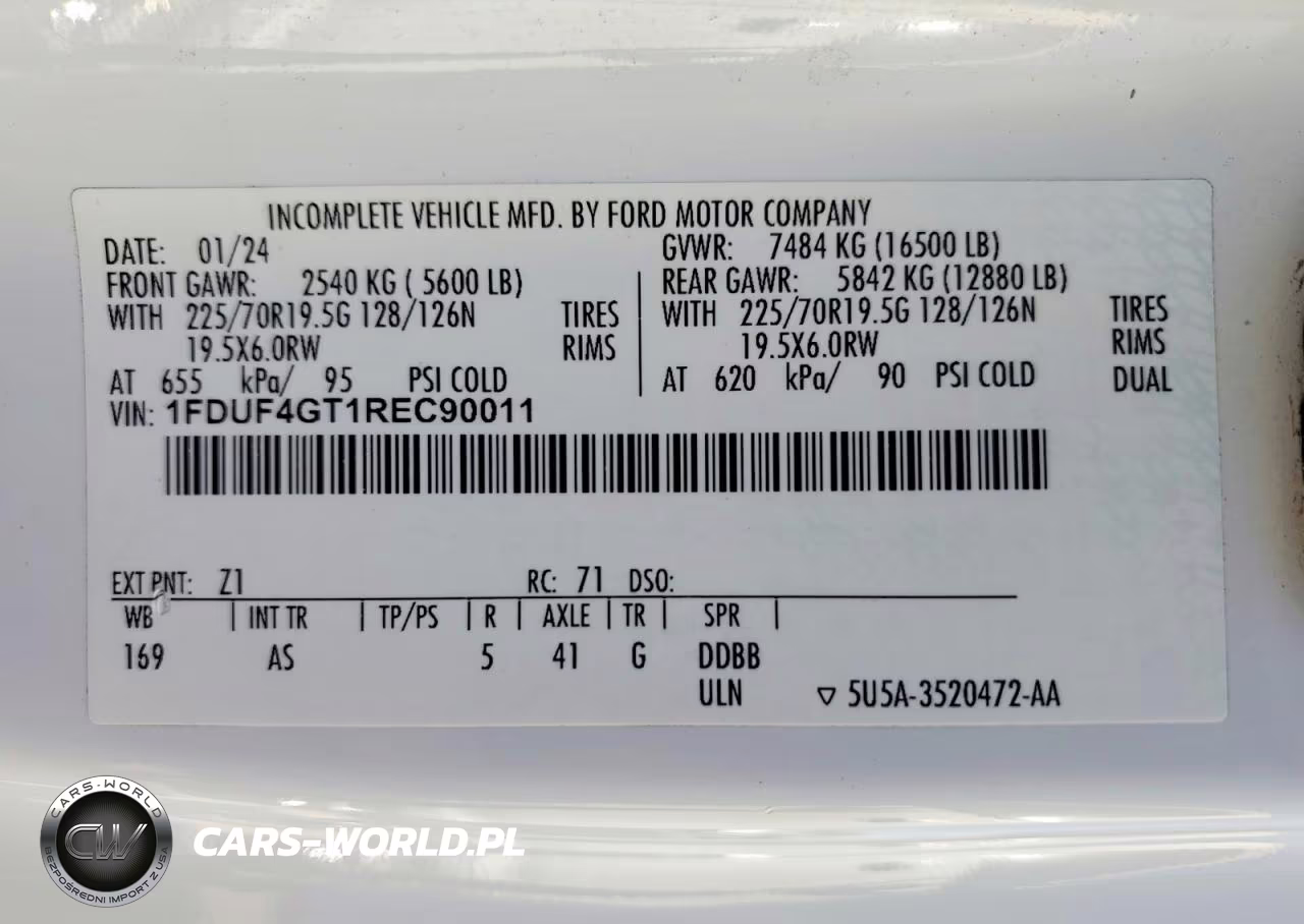 2024 Ford F450 Super Duty VIN:1FDUF4GT1REC90011 - 14