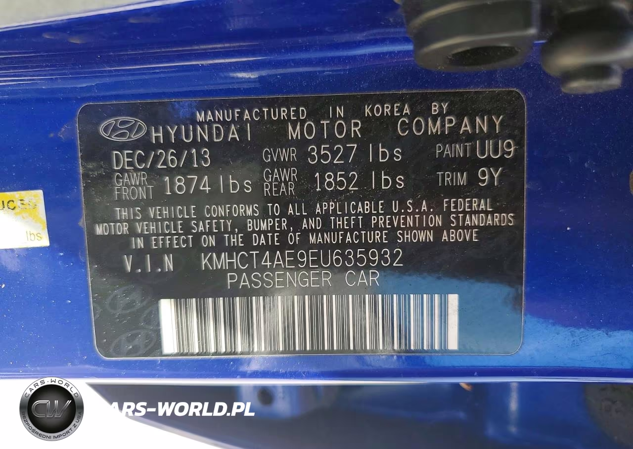 2014 Hyundai Accent Gls VIN:KMHCT4AE9EU635932 - 12