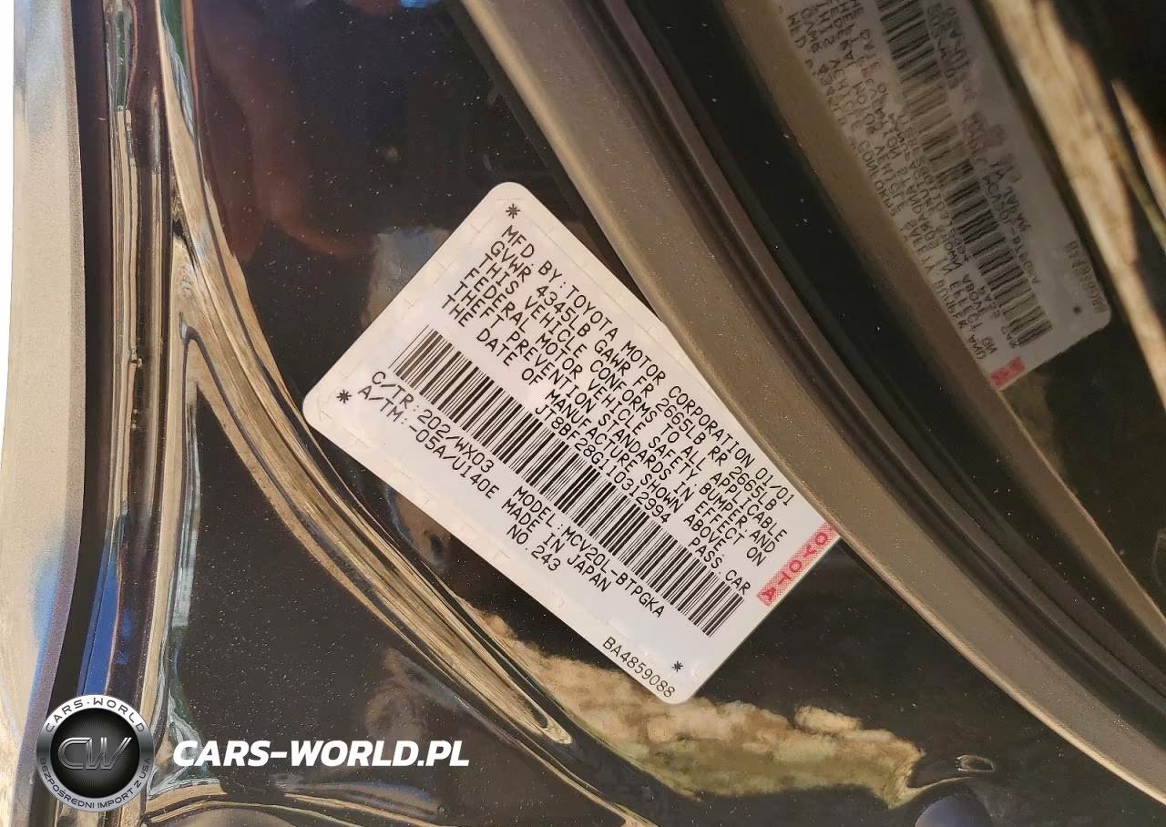 2001 Lexus Es 300 VIN:JT8BF28G110312994 - 12