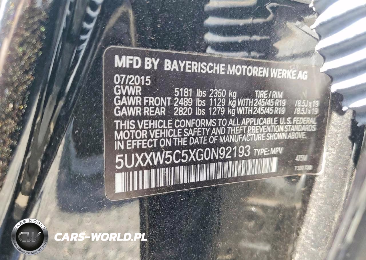2016 BMW X4 xDrive35I VIN:5UXXW5C5XG0N92193 - 13