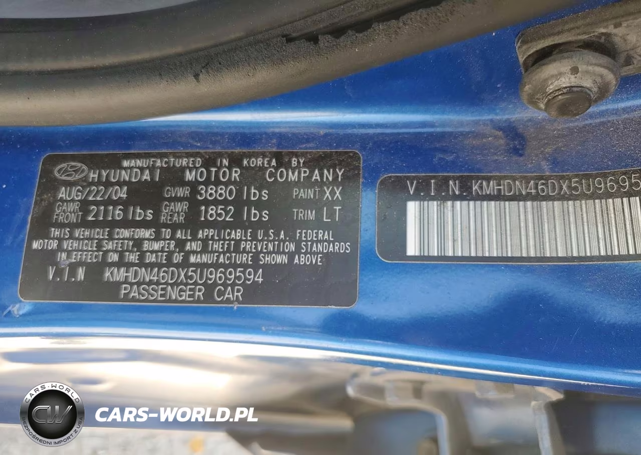 2005 Hyundai Elantra Gls VIN:KMHDN46DX5U969594 - 12