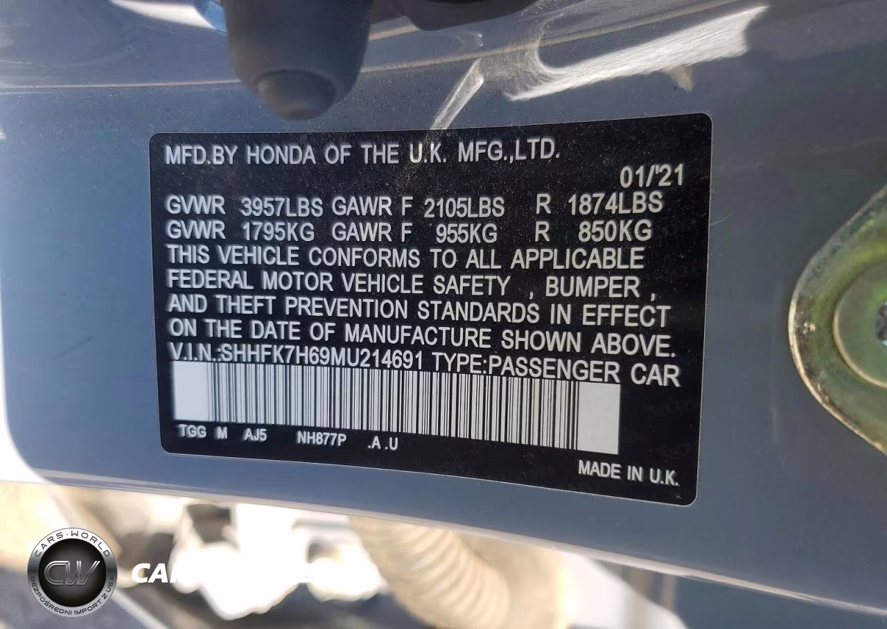 2021 Honda Civic Ex VIN:SHHFK7H69MU214691 - 13