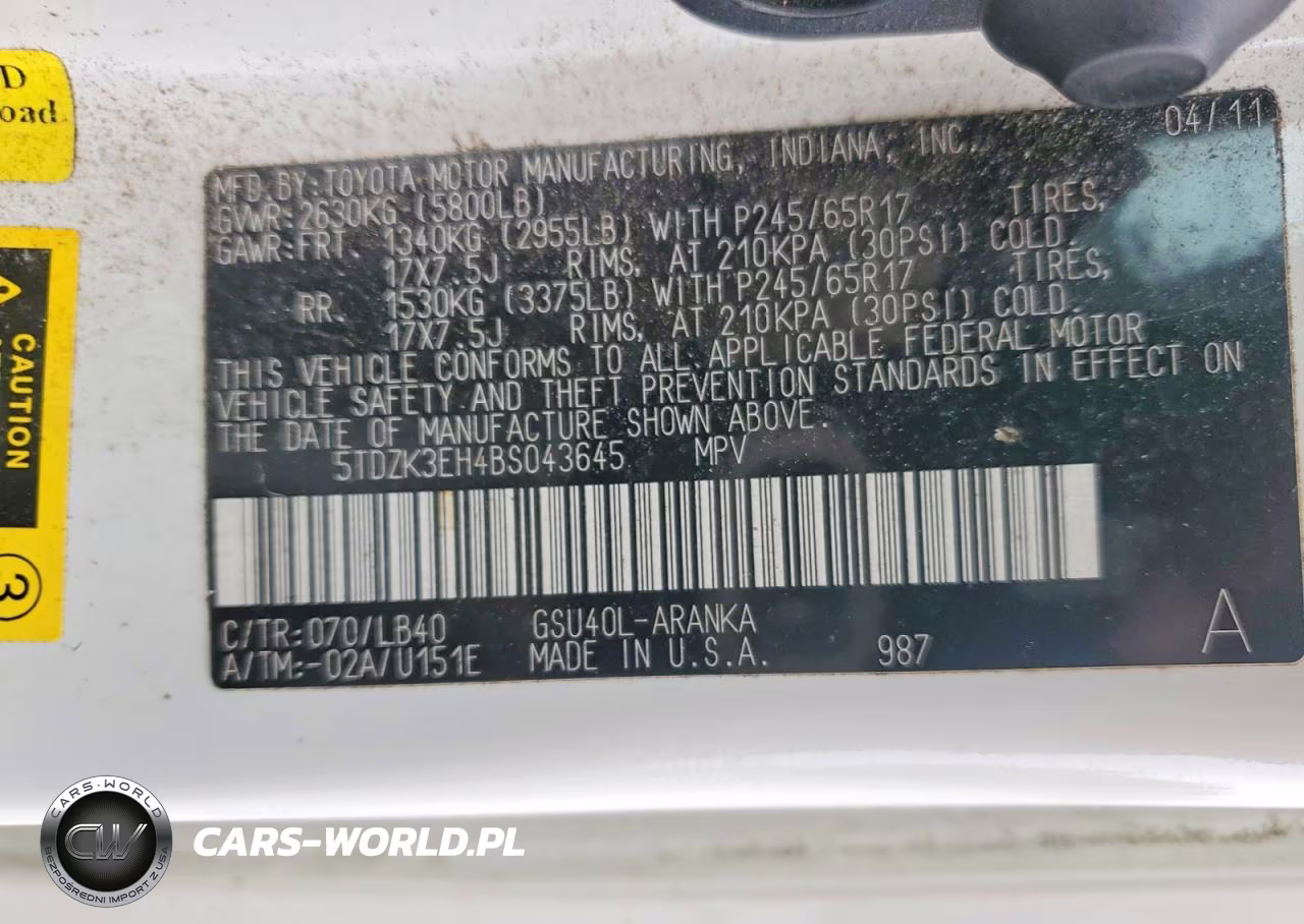 2011 Toyota Highlander Se VIN:5TDZK3EH4BS043645 - 12