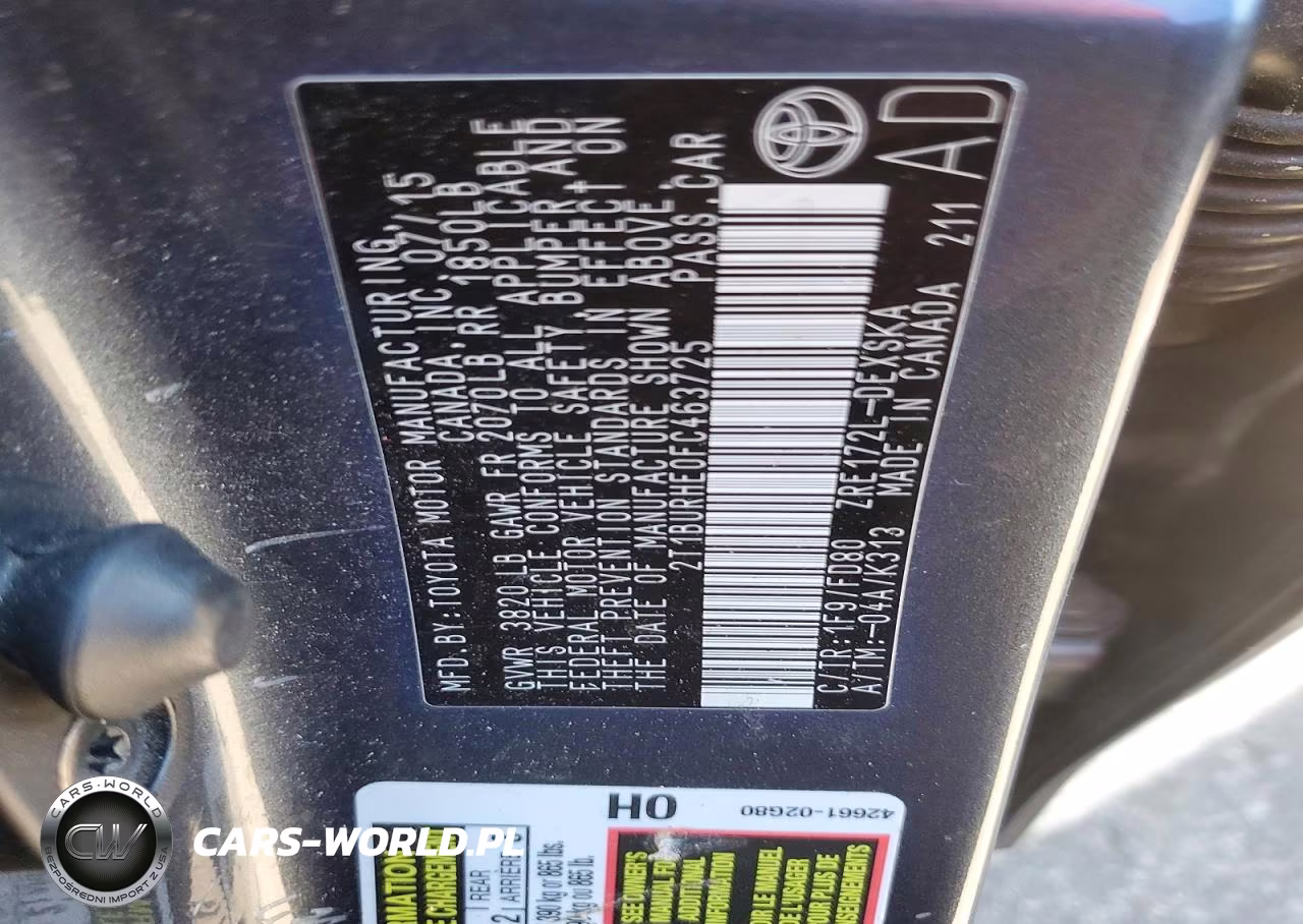 2015 Toyota Corolla S Plus VIN:2T1BURHE0FC463725 - 12