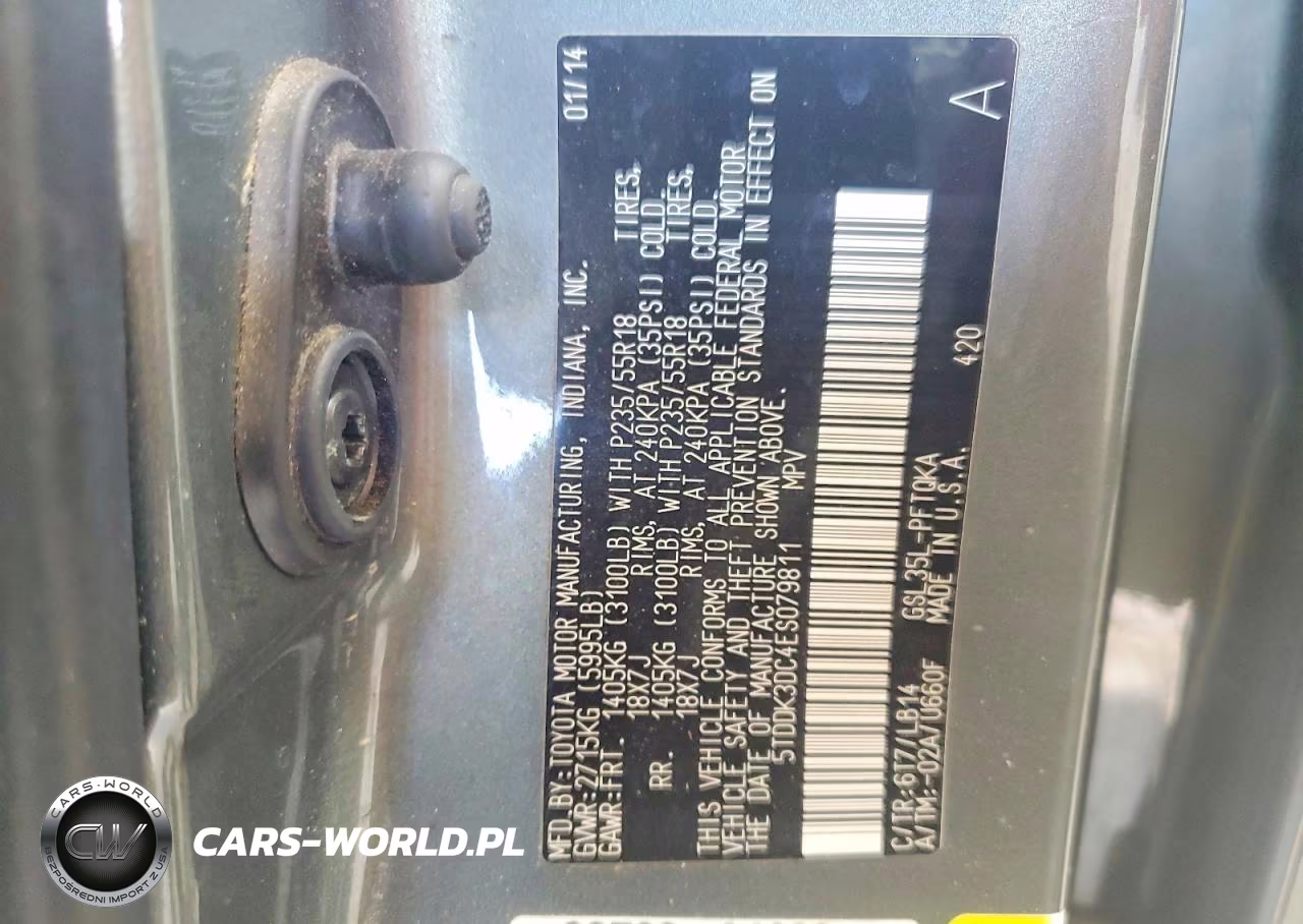 2014 Toyota Sienna Xle 7-Passenger VIN:5TDDK3DC4ES079811 - 13