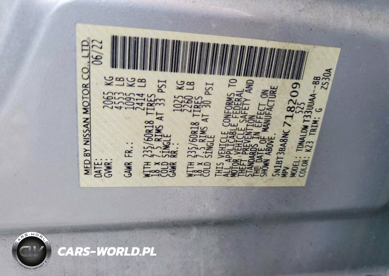 2022 Nissan Rogue Sv VIN:5N1BT3BA8NC718209 - 13