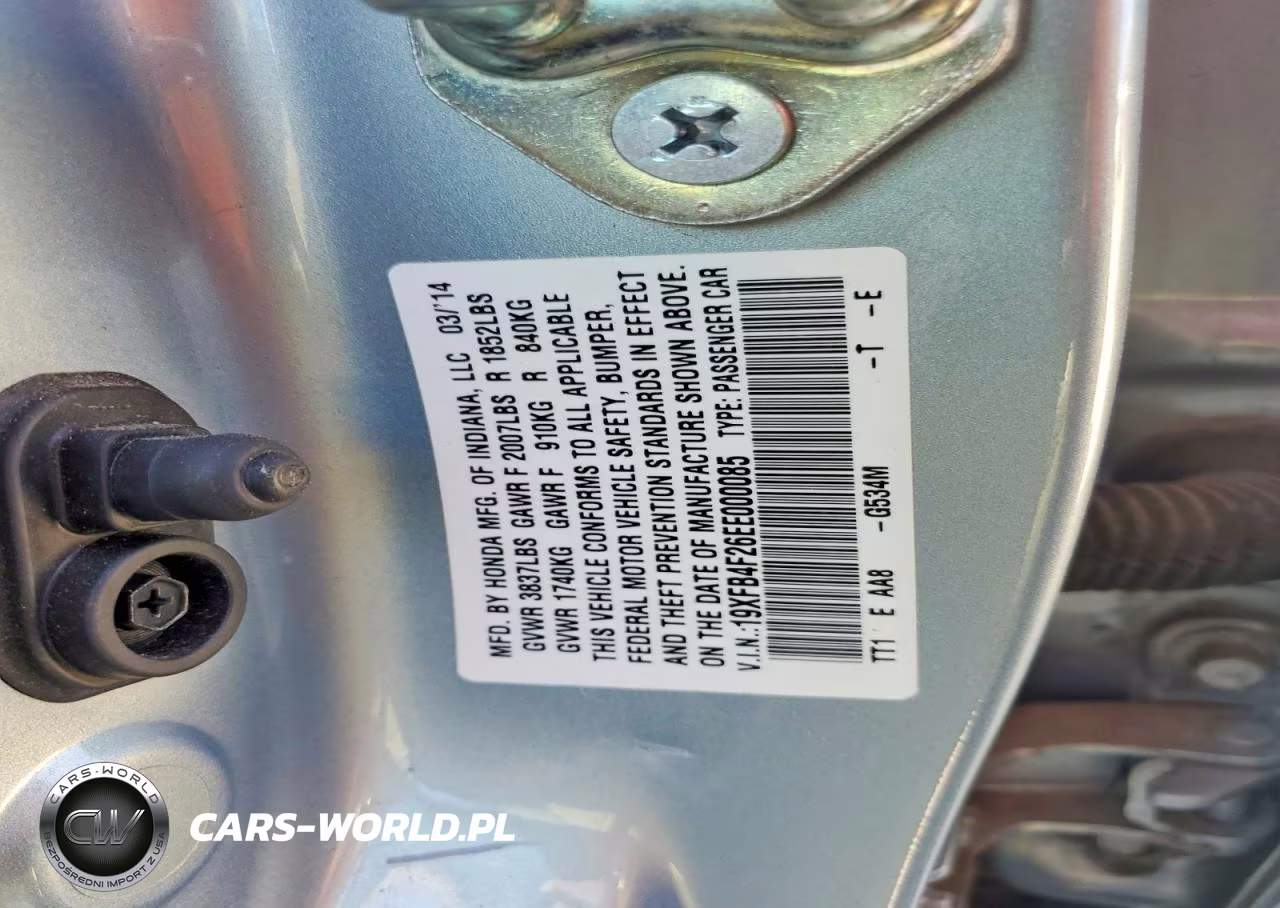 2014 Honda Civic Hybrid VIN:19XFB4F26EE000085 - 13