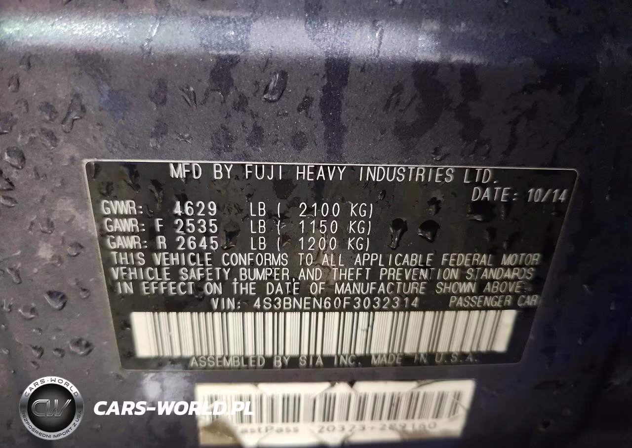 2015 Subaru Legacy 3.6R Limited VIN:4S3BNEN60F3032314 - 13