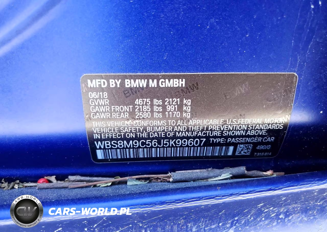 2018 BMW M3 VIN:WBS8M9C56J5K99607 - 12