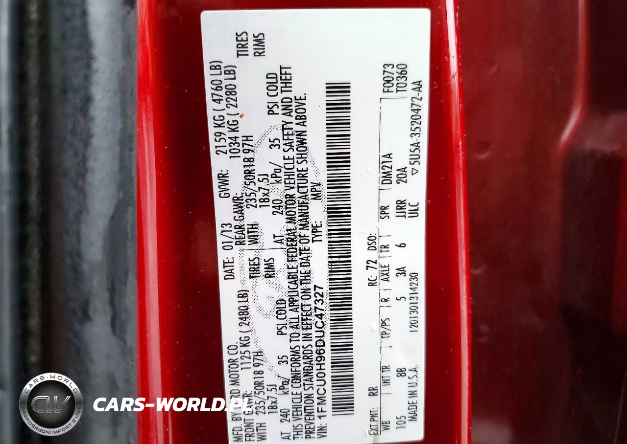 2013 Ford Escape Sel VIN:1FMCU0H96DUC47327 - 13