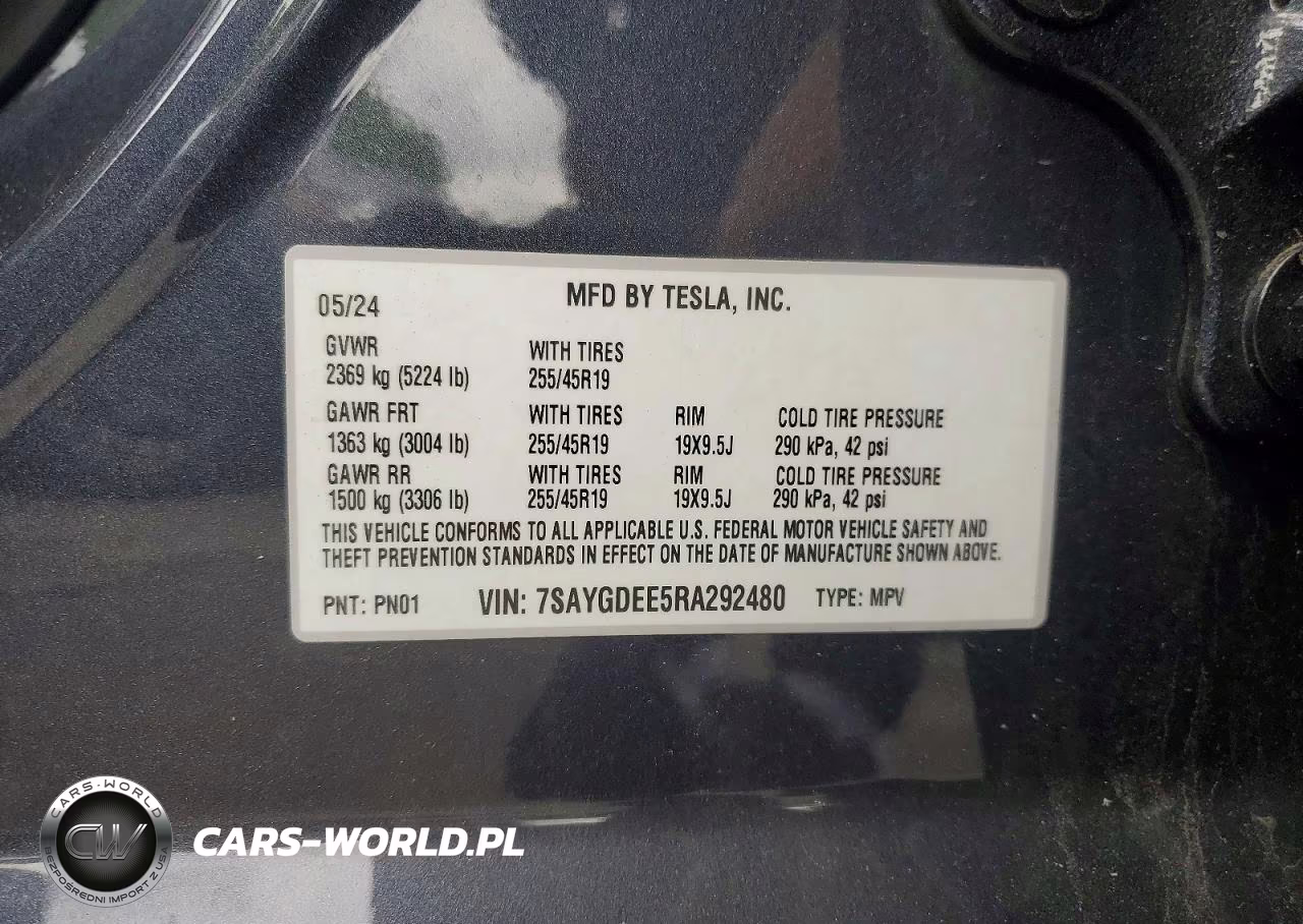 2024 Tesla Model Y VIN:7SAYGDEE5RA292480 - 14