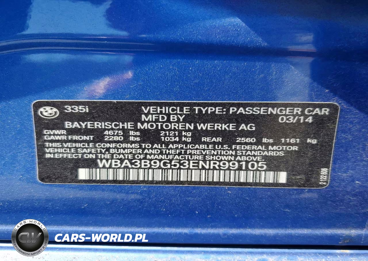 2014 BMW 335 Xi VIN:WBA3B9G53ENR99105 - 12