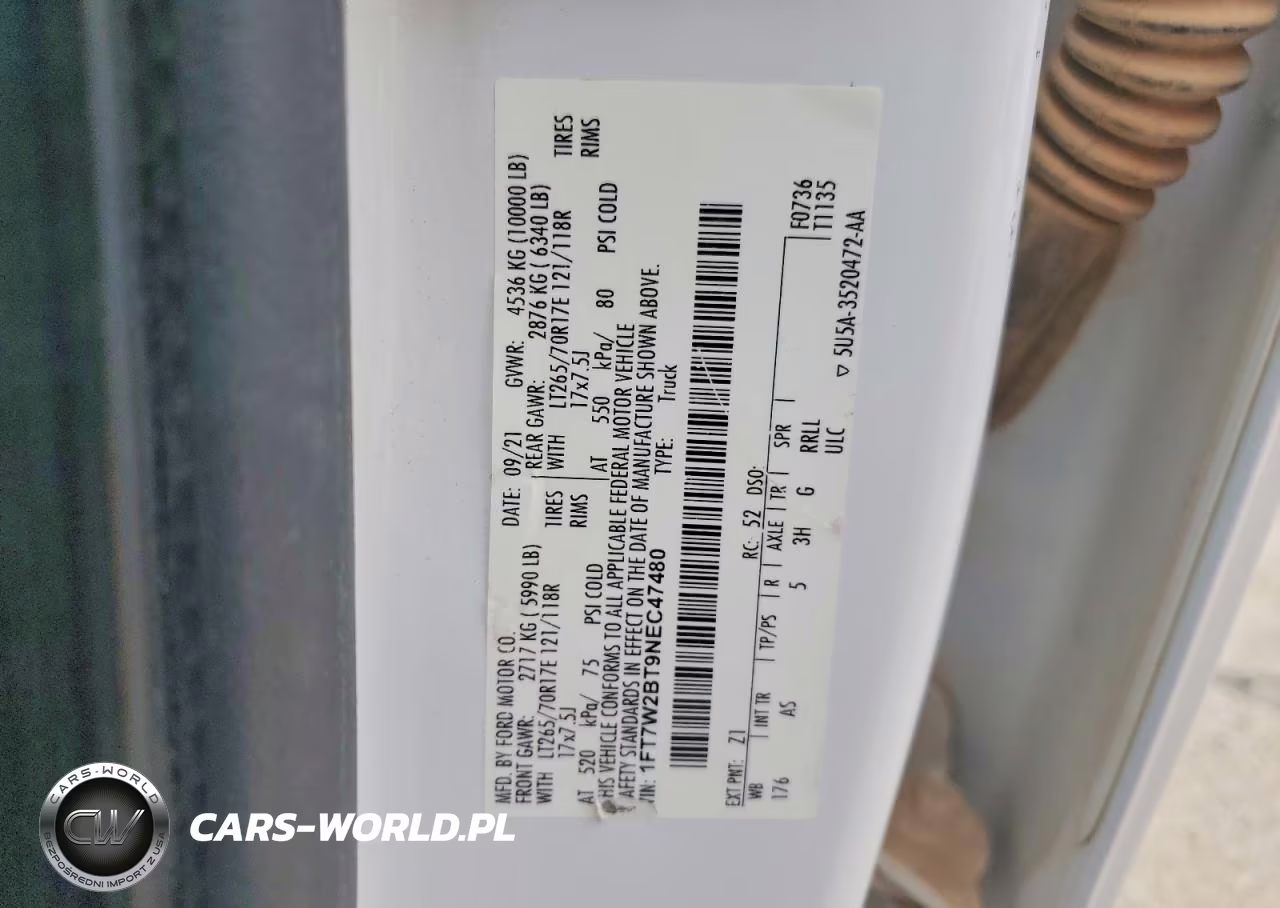 2022 Ford F250 Super Duty VIN:1FT7W2BT9NEC47480 - 13
