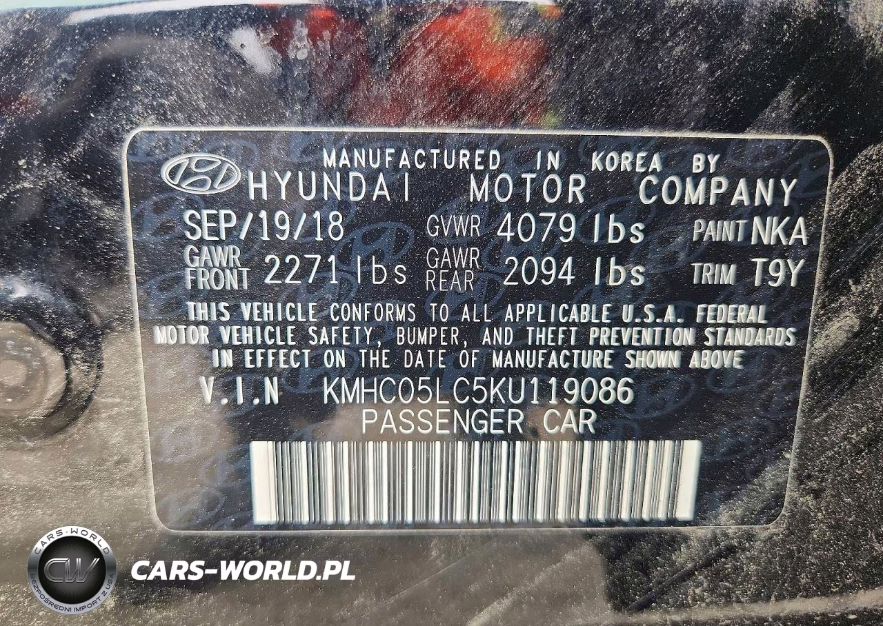 2019 Hyundai Ioniq Limited VIN:KMHC05LC5KU119086 - 15