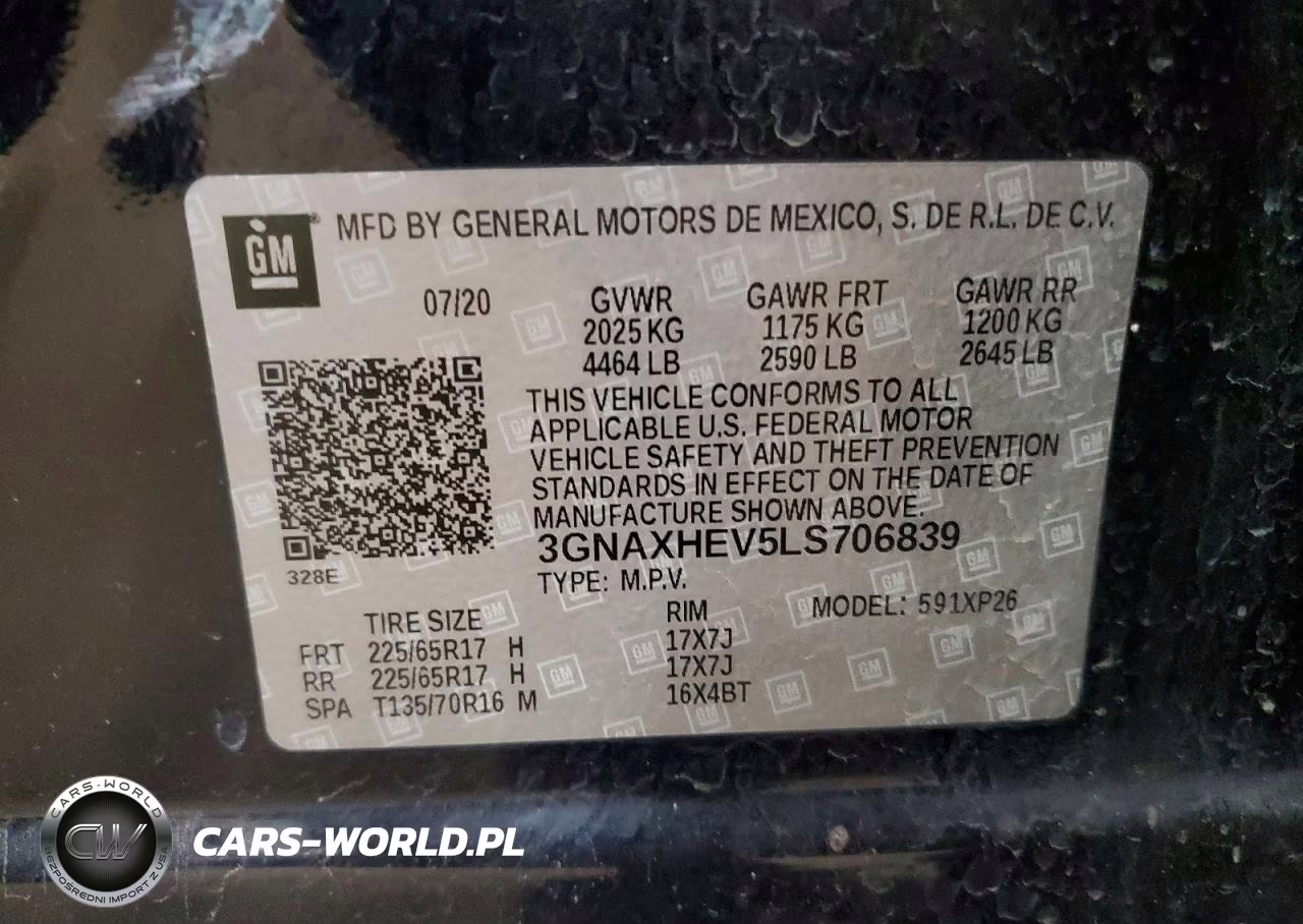 2020 Chevrolet Equinox Ls VIN:3GNAXHEV5LS706839 - 13