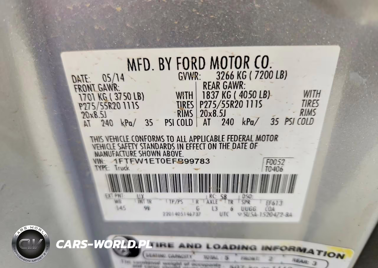 2014 Ford F150 Platinum VIN:1FTFW1ET0EFB99783 - 12
