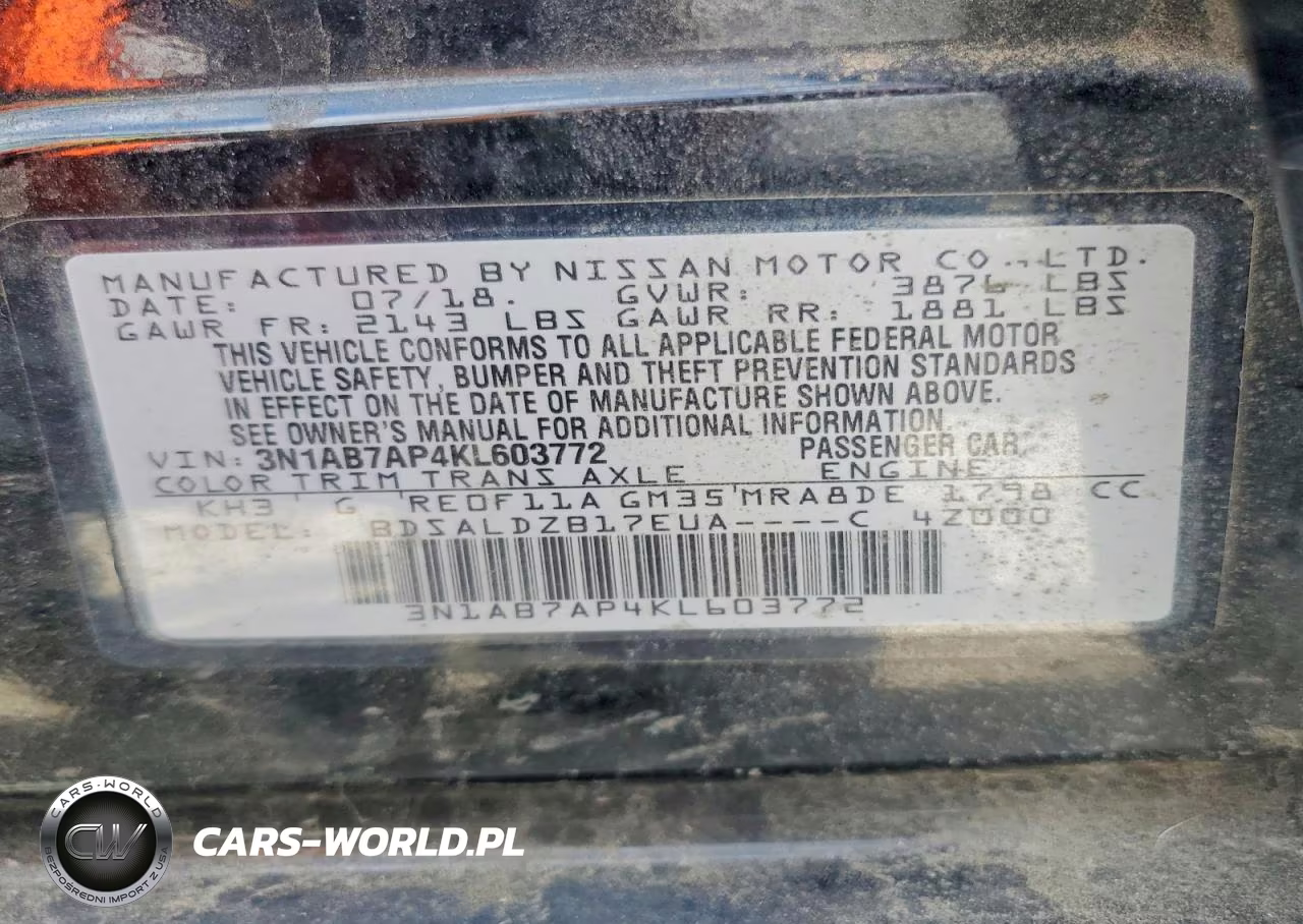 2019 Nissan Sentra Sv VIN:3N1AB7AP4KL603772 - 12