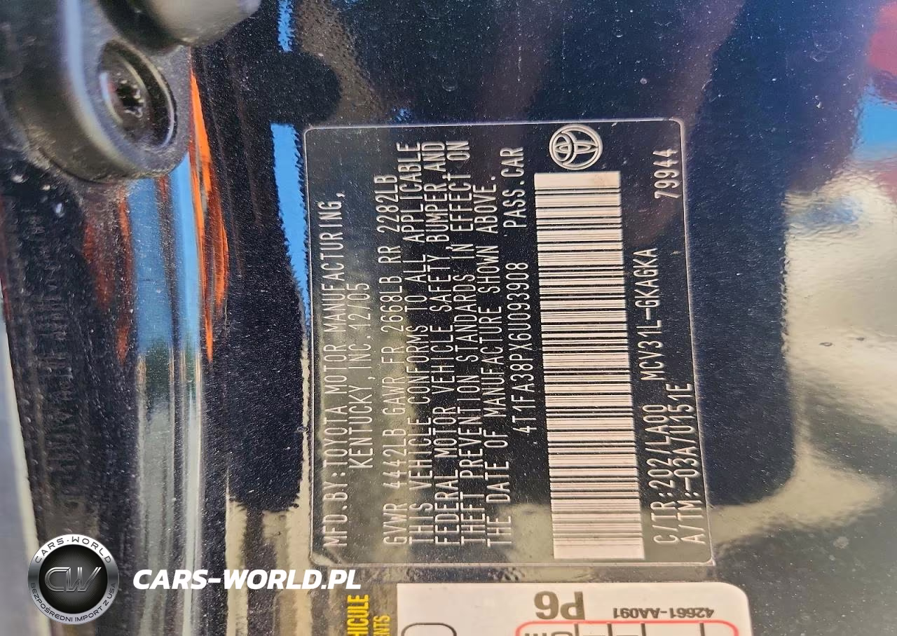 2006 Toyota Solara VIN:4T1FA38PX6U093908 - 12