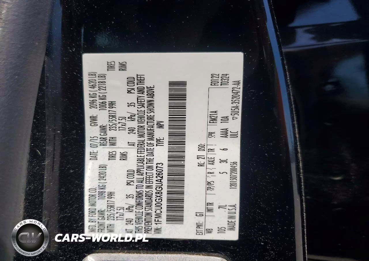 2016 Ford Escape VIN:1FMCU0GX8GUA26073 - 13