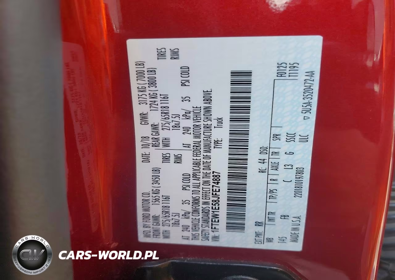 2018 Ford F150 Supercrew VIN:1FTEW1E58JFE74887 - 12