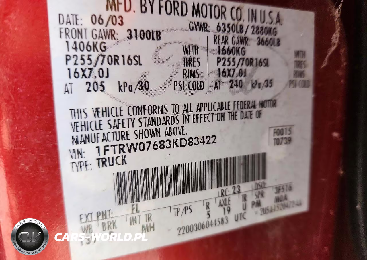 2003 Ford F150 Supercrew VIN:1FTRW07683KD83422 - 12