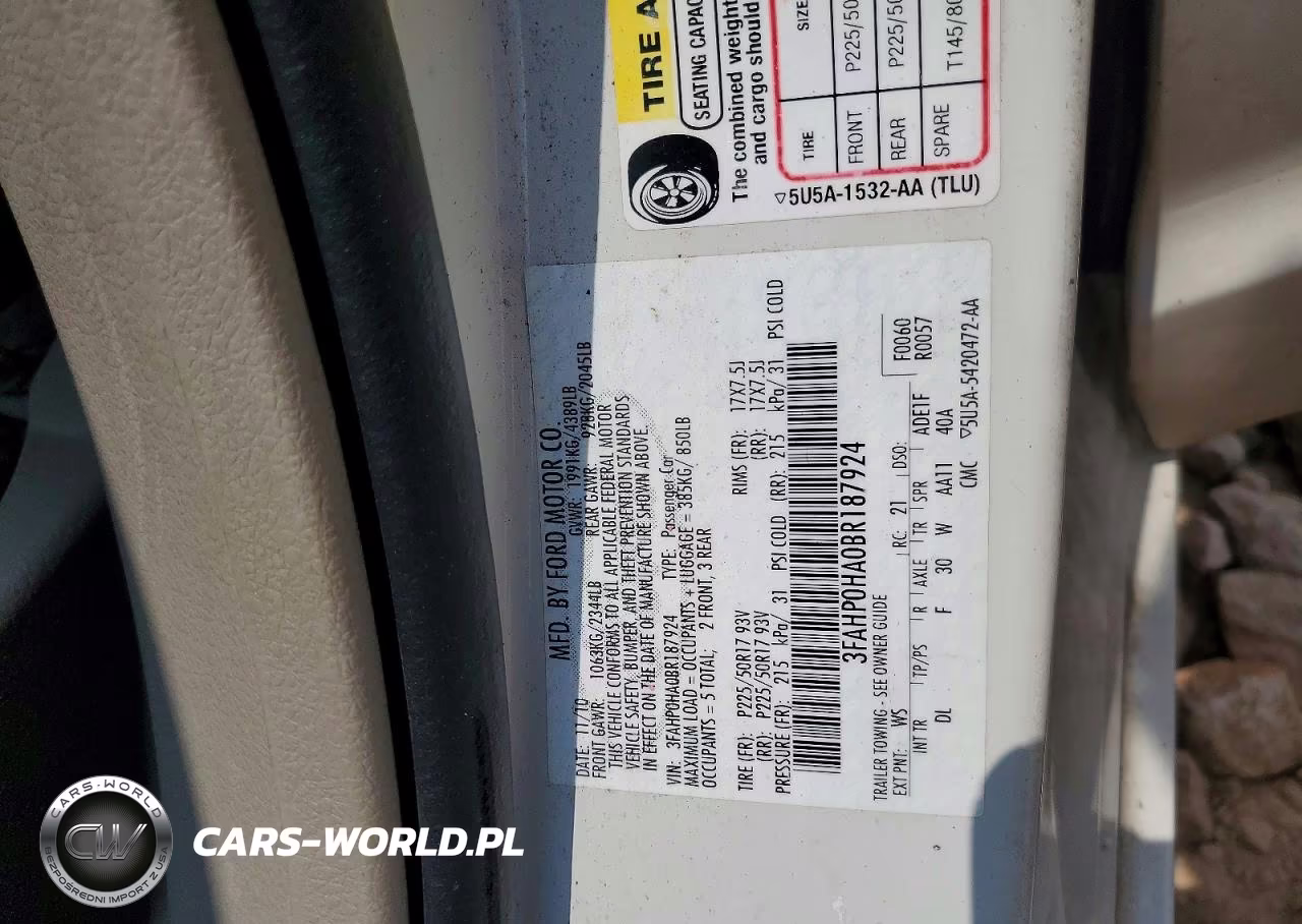 2011 Ford Fusion VIN:3FAHP0HA0BR187924 - 12