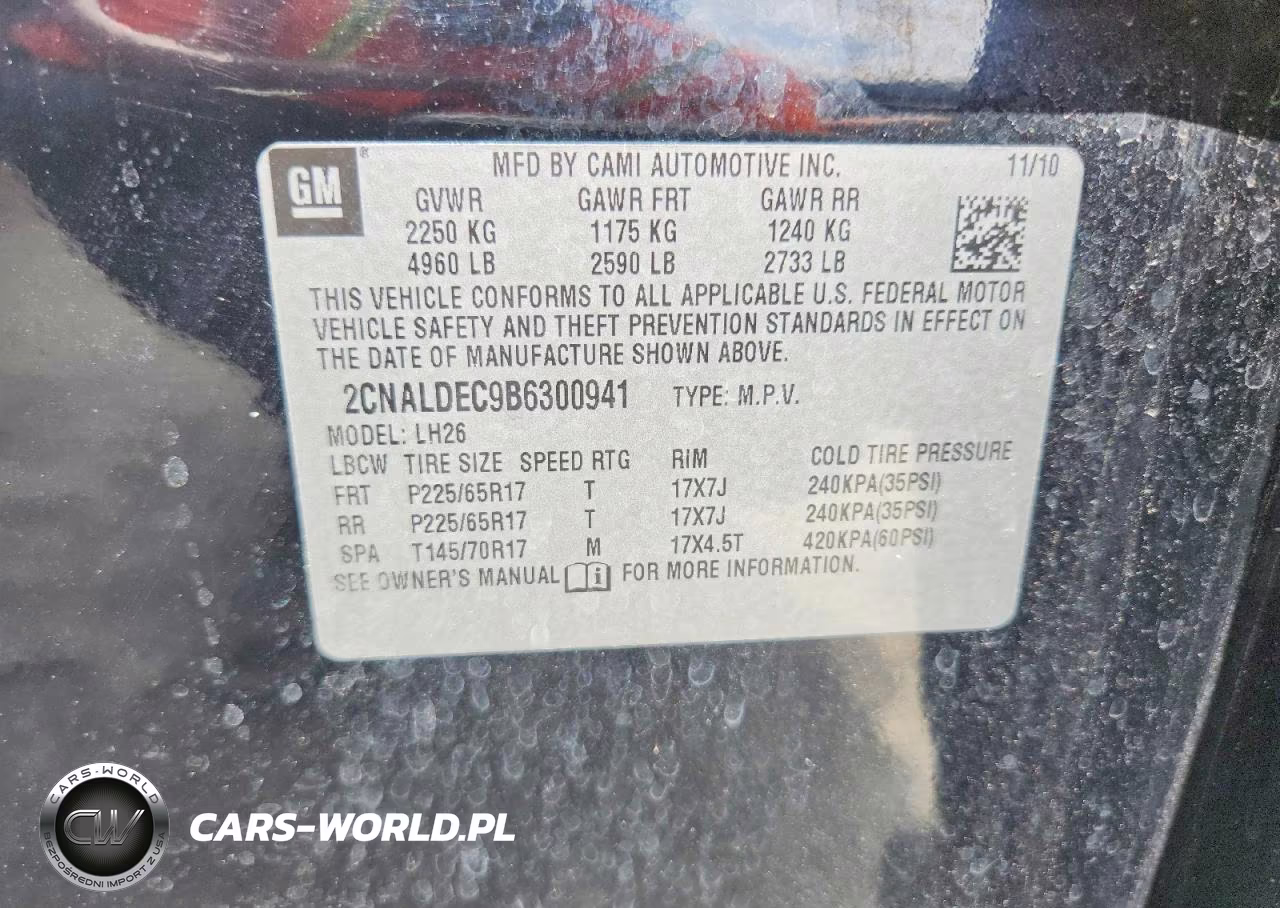 2011 Chevrolet Equinox Lt VIN:2CNALDEC9B6300941 - 13