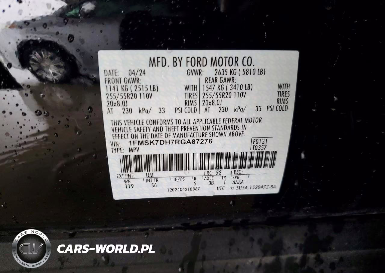 2024 Ford Explorer Xlt VIN:1FMSK7DH7RGA87276 - 13