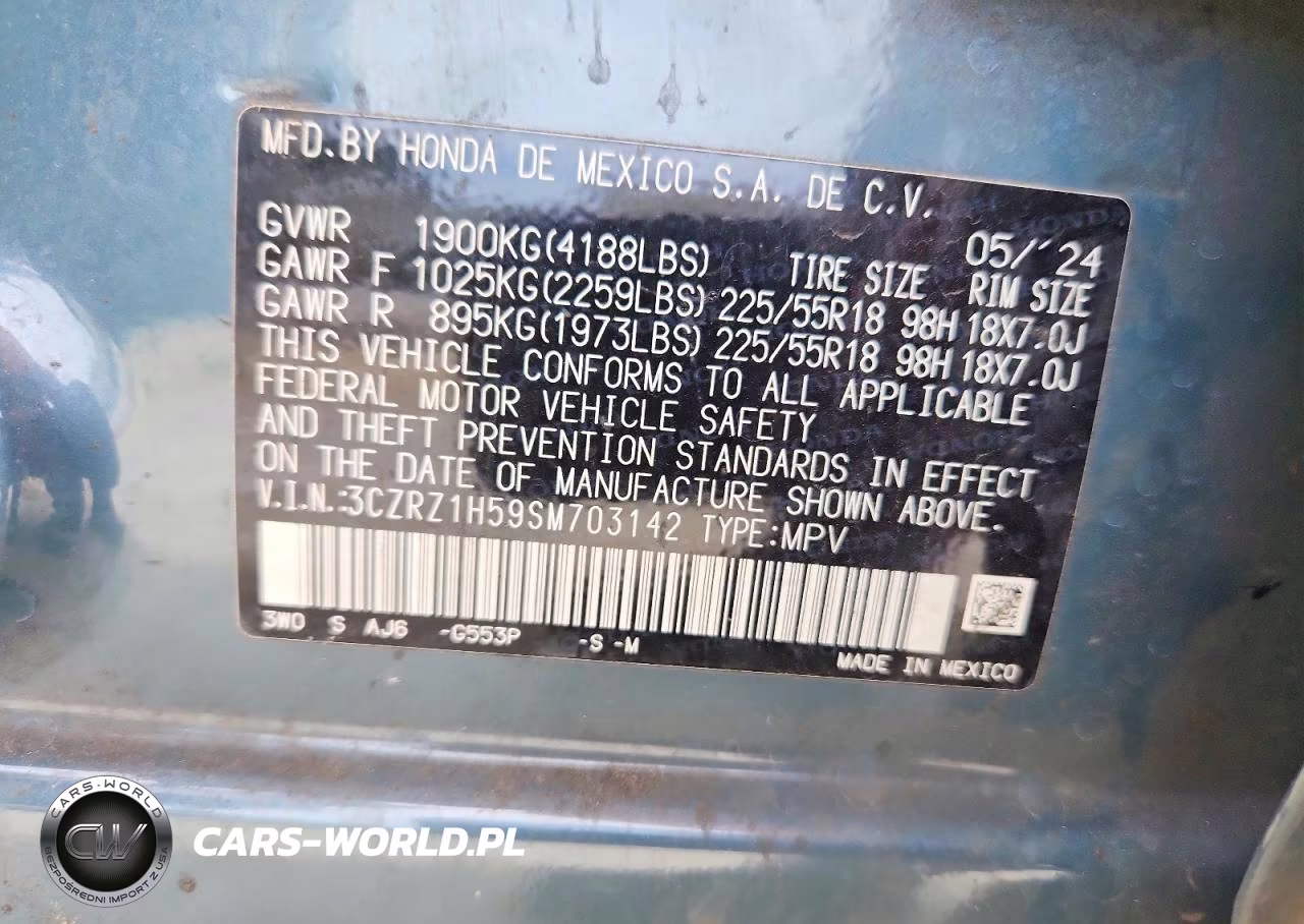 2025 Honda Hr-V Sport VIN:3CZRZ1H59SM703142 - 13