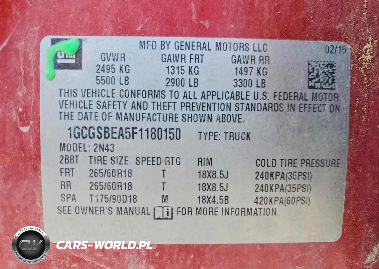 2015 Chevrolet Colorado Lt VIN:1GCGSBEA5F1180150 - 12