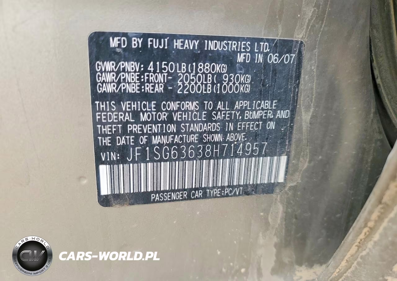 2008 Subaru Forester 2.5X VIN:JF1SG63638H714957 - 12