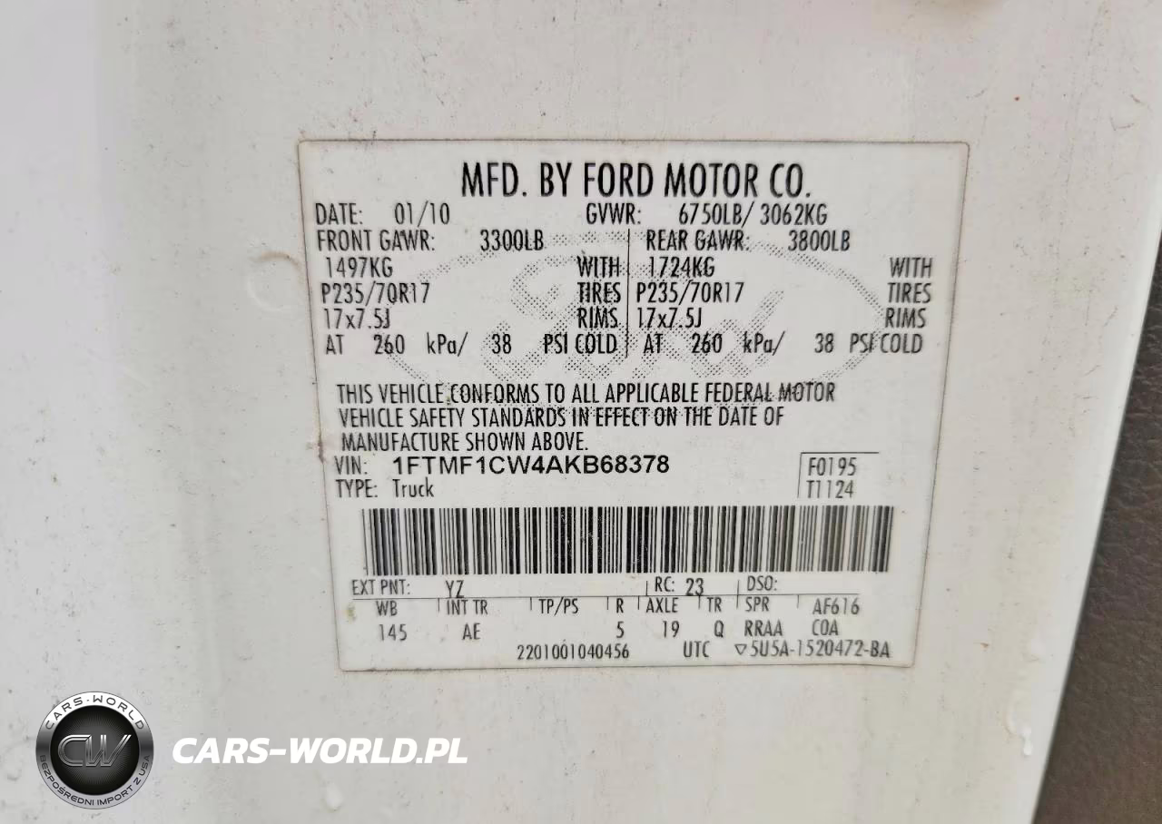 2010 Ford F-150 Stx-Xl-Xlt VIN:1FTMF1CW4AKB68378 - 12