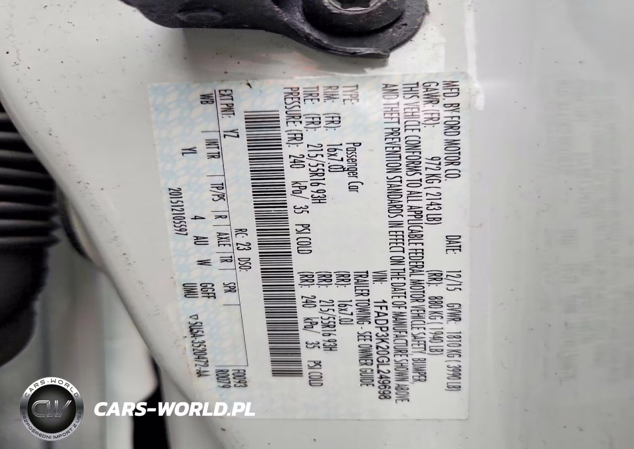 2016 Ford Focus Se VIN:1FADP3K20GL249698 - 12