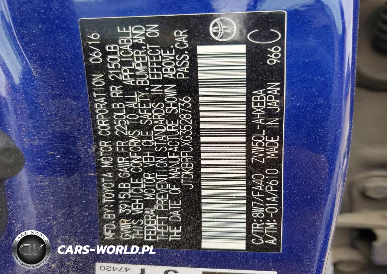 2016 Toyota Prius Two VIN:JTDKBRFUXG3528736 - 13