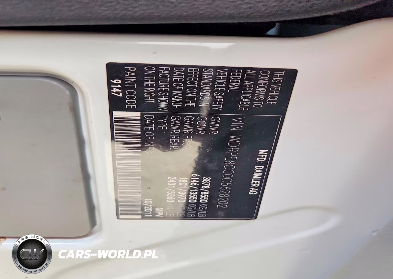 2012 Mercedes-Benz Sprinter VIN:WDRPE8CC0C5628202 - 12