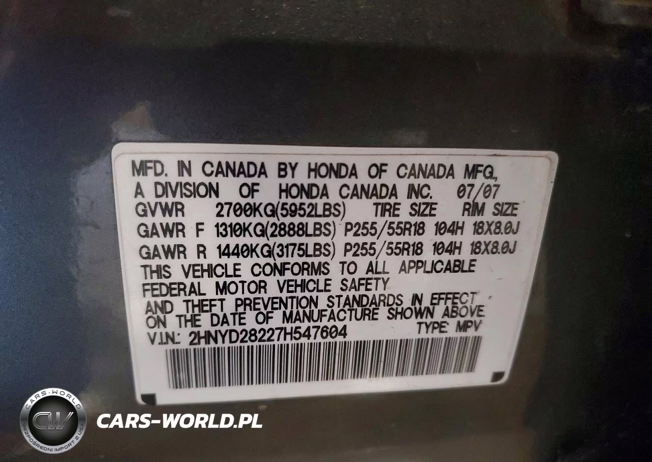 2007 Acura Mdx VIN:2HNYD28227H547604 - 13