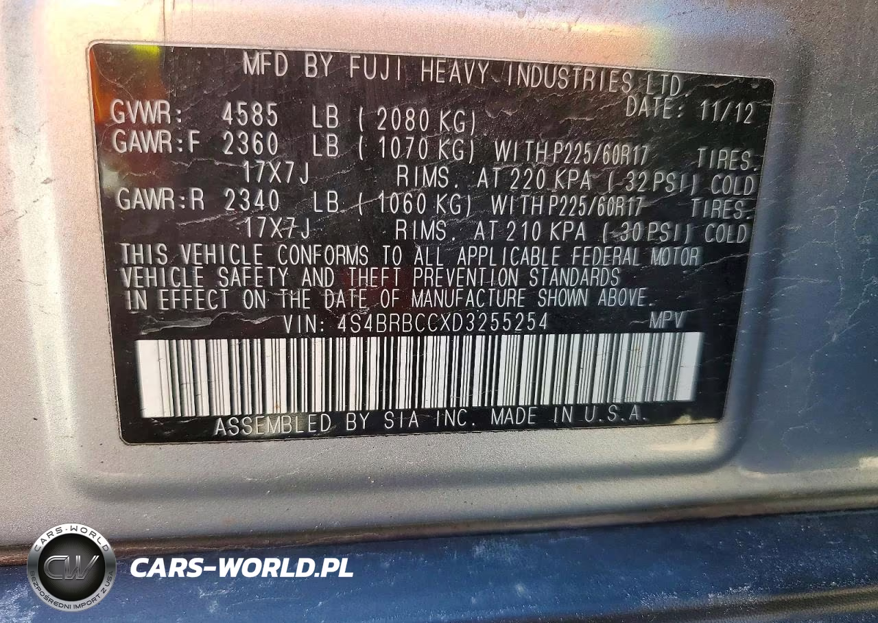 2013 Subaru Outback VIN:4S4BRBCCXD3255254 - 13