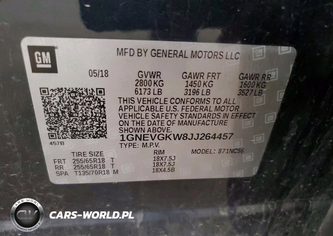 2018 Chevrolet Traverse Lt VIN:1GNEVGKW8JJ264457 - 13
