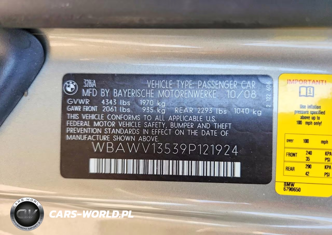 2009 BMW 328I VIN:WBAWV13539P121924 - 12