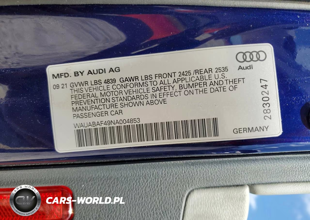 2022 Audi A4 Premium 40 VIN:WAUABAF49NA004853 - 12