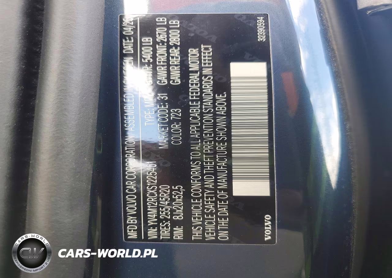 2025 Volvo Xc60 Plus VIN:YV4M12RCXS1225401 - 12