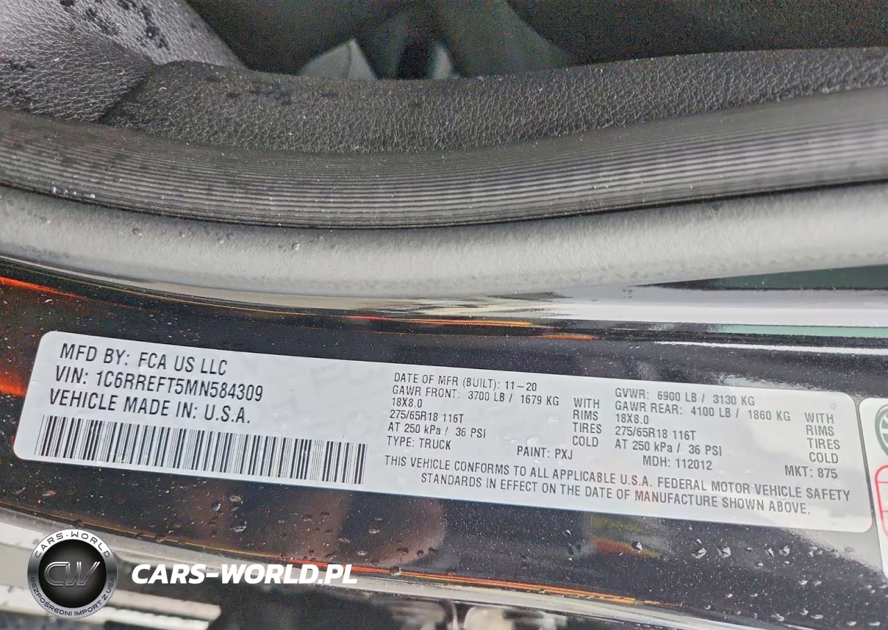 2021 Ram 1500 Big Horn VIN:1C6RREFT5MN584309 - 12